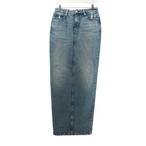 Good American Long Denim Skirt in Medium Wash Size 6 / 28